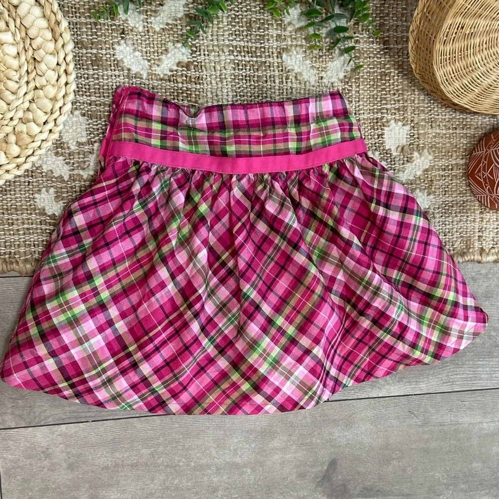 Y2K Gymboree Pink Plaid Layered Skirt 3T Toddler Girl Like New Condition